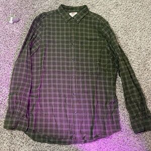 Fjallraven Men's Green Checkered Button Down Shirt